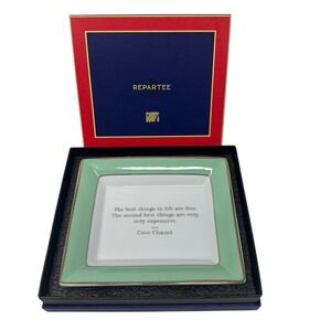 Gump's Repartee Coco Chanel Quote Porcelain Tray 8x6.5" Boxed Gift